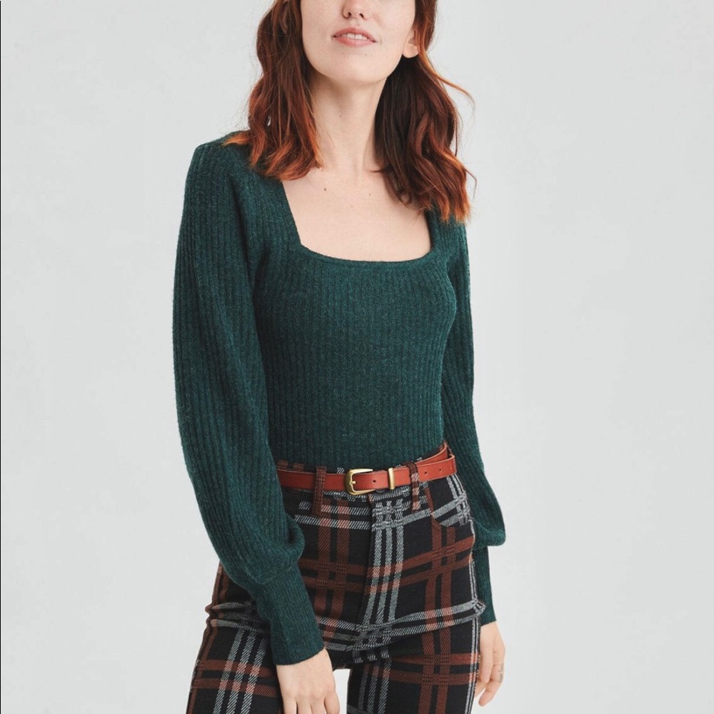 American Eagle Square Neck Bodycon Sweater